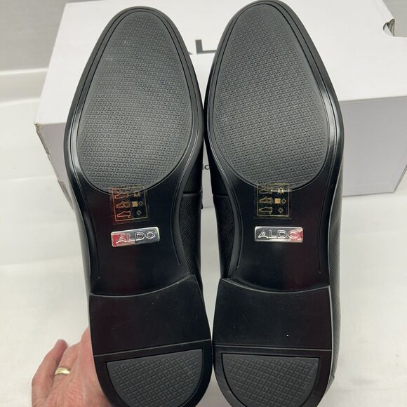 ALDO Mens Dress Shoe Monte Carlo Textured Black Synthetic Decorative Emblem Sz11 - Picture 7 of 12